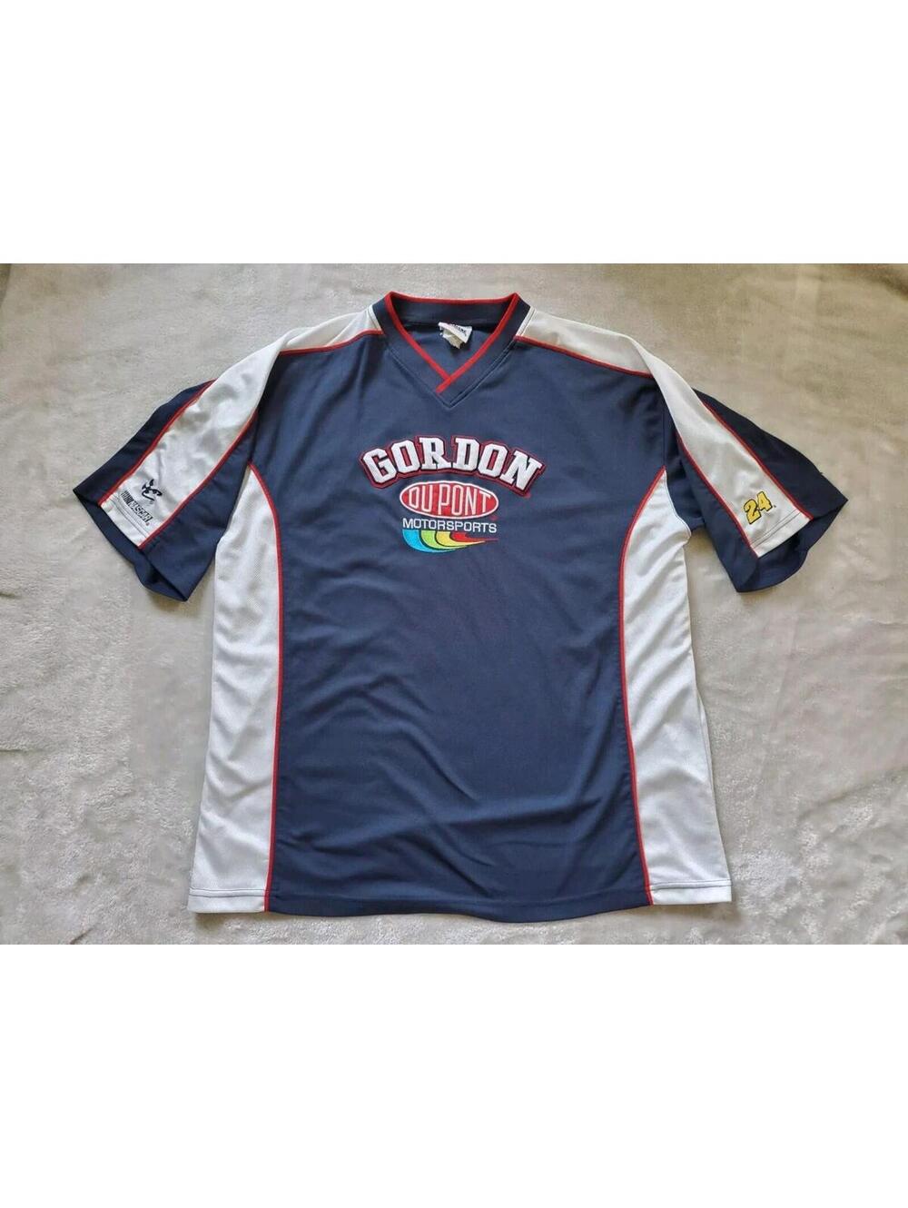 Jeff Gordon Jersey Shirt Mens XL Blue DuPont NASCAR Embroidered